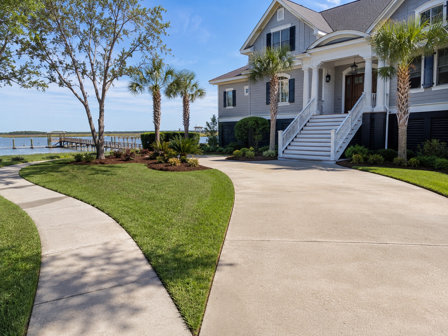 Pressure washing an exterior surface at a Myrtle Beach property